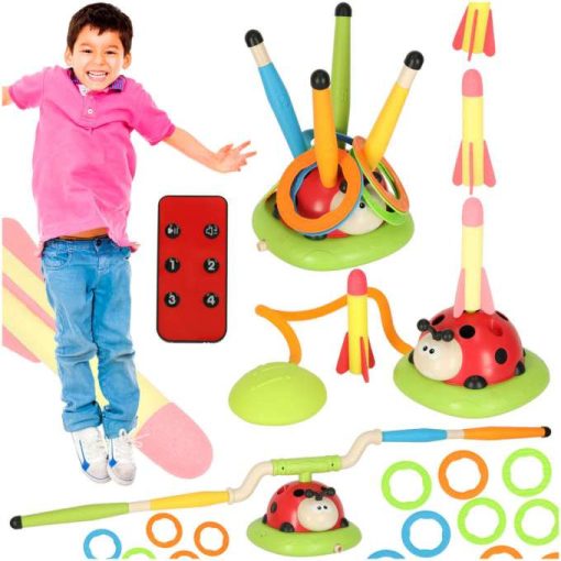 Ügyességi játék gyerekeknek, ugrókötél, kilövő, célba dobás, katicabogár 3 az 1-ben