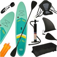 Felfújható SUP deszka úszáshoz üléssel, kiegészítőkkel, evezővel, türkiz szettel, 350 cm