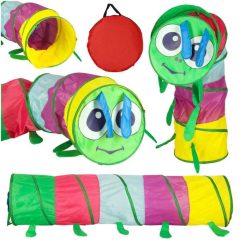   Gyermek kerti alagút sátor önszerelő pályával otthoni kertbe, nagy összecsukható hernyó