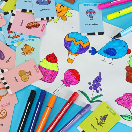 Oktatási robot interaktív tanulási rajz írás flash kártyákat markerek narancssárga