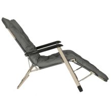 LUARO kerti nyugágy, összecsukható turistaszék párnával, szürke
