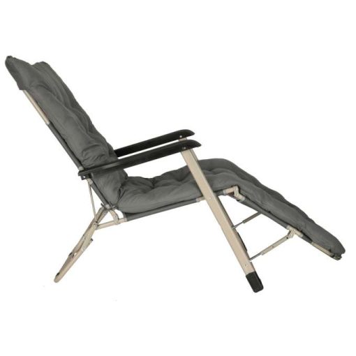 LUARO kerti nyugágy, összecsukható turistaszék párnával, szürke