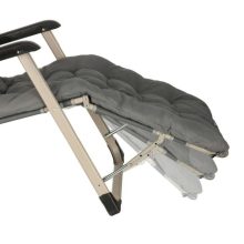 LUARO kerti nyugágy, összecsukható turistaszék párnával, szürke