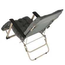 LUARO kerti nyugágy, összecsukható turistaszék párnával, szürke