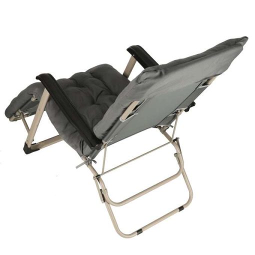 LUARO kerti nyugágy, összecsukható turistaszék párnával, szürke