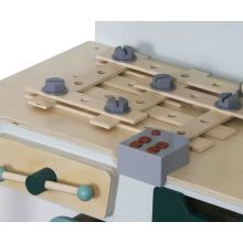  fa műhely kis ezermester készlet szerszámokkal, fűrészeléssel, csavarhúzóval és hangokkal 86cm