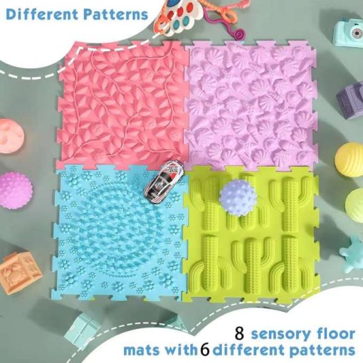 Szenzoros Montessori Puzzle Matrac Talpmasszázshoz 8 Darabos