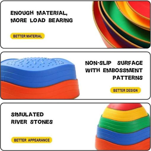 Érzékszervi ösvény folyami kövek az egyensúlyfejlesztő padlóhoz, lávajáték 5 db