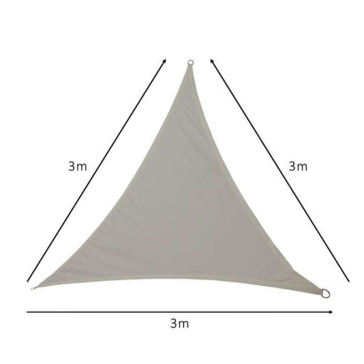 LUARO kerti terasz árnyékoló vitorla vízálló 3x3x3m háromszög szürke