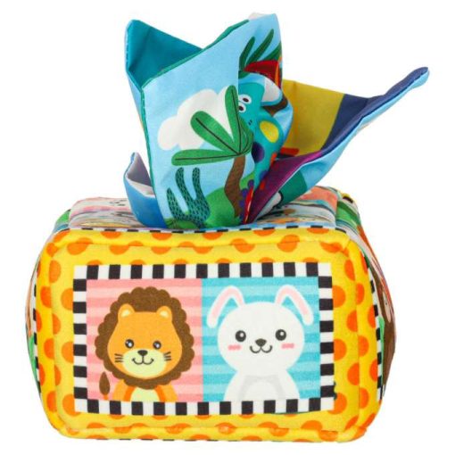 Válogató papírzsebkendő doboz szenzoros Montessori plüss számok betűk