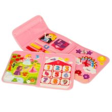 Montessori szenzoros manipulációs tábla bőrönd hátizsák rózsaszín