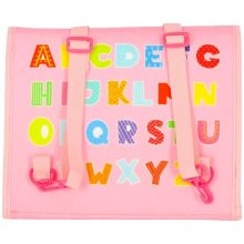 Montessori szenzoros manipulációs tábla bőrönd hátizsák rózsaszín