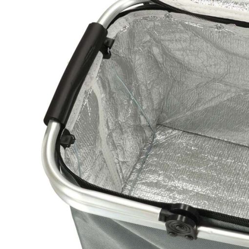 Szürke színű, összecsukható, termikus piknikkosár