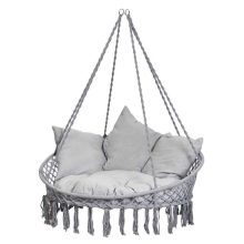 Gólyafészek hinta kerti háttámlával 120x140x140 XXL szürke