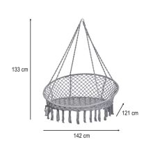 Gólyafészek hinta kerti háttámlával 120x140x140 XXL szürke