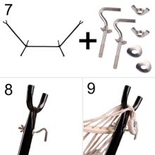 Függőágy keretes kerti hintakerettel, függőágyállvánnyal, nagy, erős + takaró 200cm 100kg