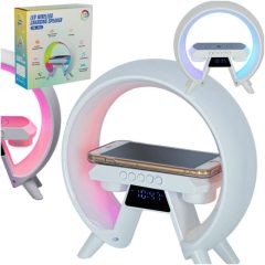   LED éjszakai fény játékra RGB hangszóró induktív töltő rádiós ébresztőóra
