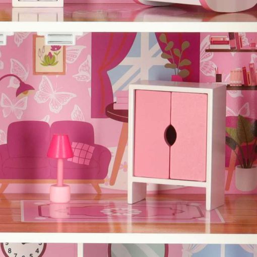 Fa babaház Lulilo Papilio rózsaszín 80cm