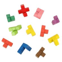 Színes Montessori oktatási fa puzzle blokkok
