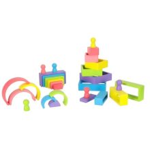 Fa kockák szivárvány oktatási puzzle