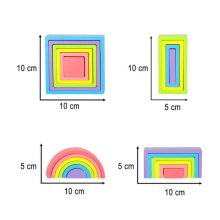Fa kockák szivárvány oktatási puzzle