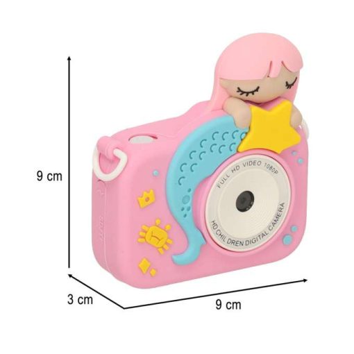 Rózsaszín gyerek digitális fényképezőgép