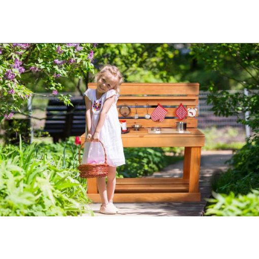 Kerti Iszapkonyha A Hátsó Udvarba Fa Kiegészítőkkel