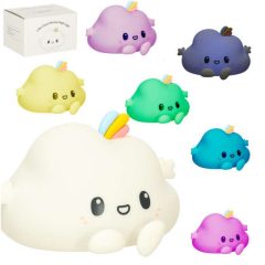   Gyerek éjjeli lámpa, szilikon tapintású, puha LED fehér RGB felhő