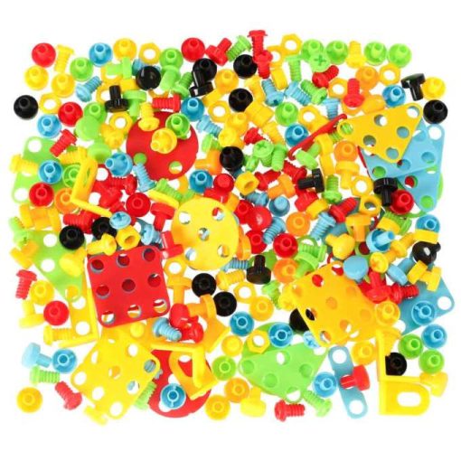 Építőkockák kirakós bőröndben kreatív mozaik + unikornis csavarhúzó