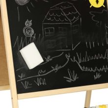 Mágneses Rajztábla Kétoldalas Kréta, Szárazon Törölhető Tábla Pulttal És Polccal, Natúr, 37 X 48 X 90 Cm