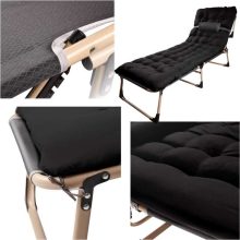 LUARO utazóágy összecsukható üzleti relaxfotel 193 cm fekete