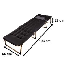 LUARO utazóágy összecsukható üzleti relaxfotel 193 cm fekete