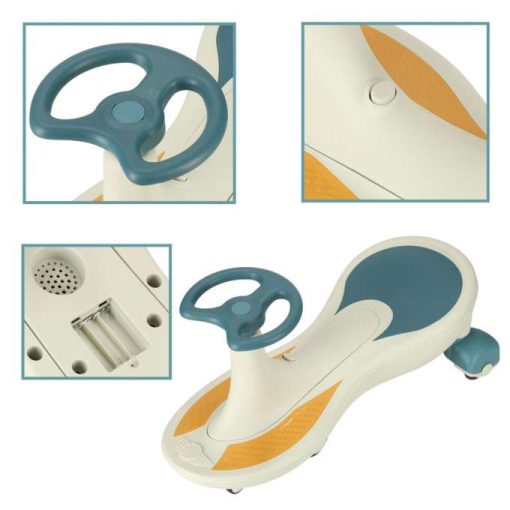 Gravitációs Ráhajtás Világító Led Kerekekkel, Zenével 76cm Kék-fehér Max 120kg