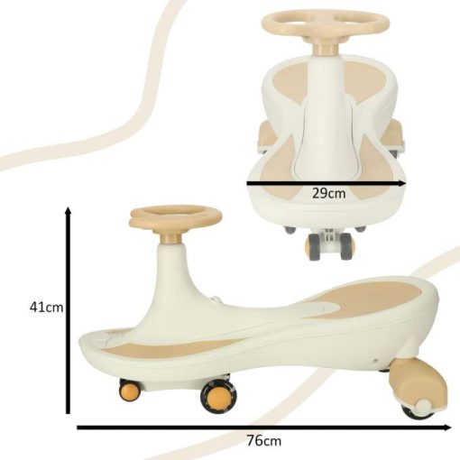Gravitációs Ráhajtás Világító Led Kerekekkel, Zenével 76 Cm Bézs Max 120 Kg