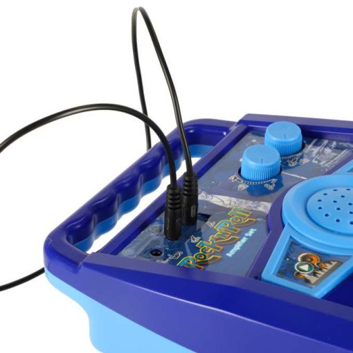 Elektromos rockgitár erősítővel és mikrofonnal gyerekeknek, kék