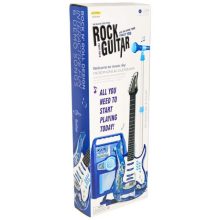 Elektromos rockgitár erősítővel és mikrofonnal gyerekeknek, kék