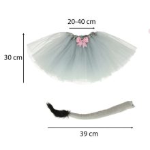 Jelmez, farsangi ruha, szamárálarc, szoknya, fejpánt, 7 db