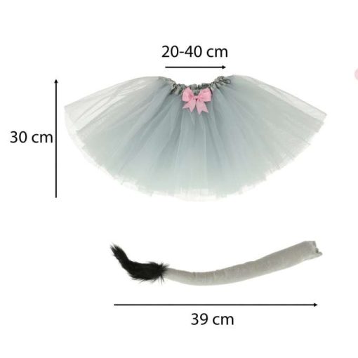 Jelmez, farsangi ruha, szamárálarc, szoknya, fejpánt, 7 db