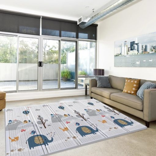 Oktatószőnyeg, Összecsukható, Kétoldalas Habszivacs, 150x190cm, Utca/erdő