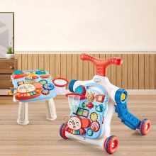  Multifunkciós Járássegítő Tolójárós, Lovagolható Interaktív Asztal 5 Az 1-ben