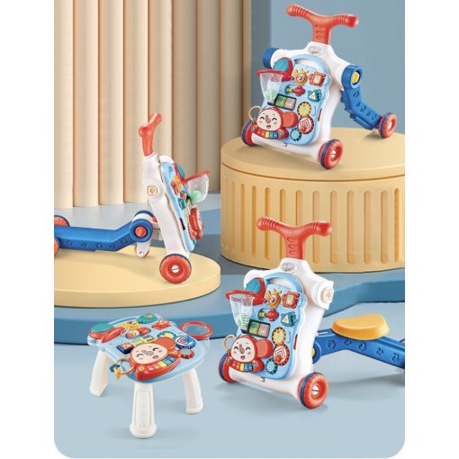  Multifunkciós Járássegítő Tolójárós, Lovagolható Interaktív Asztal 5 Az 1-ben