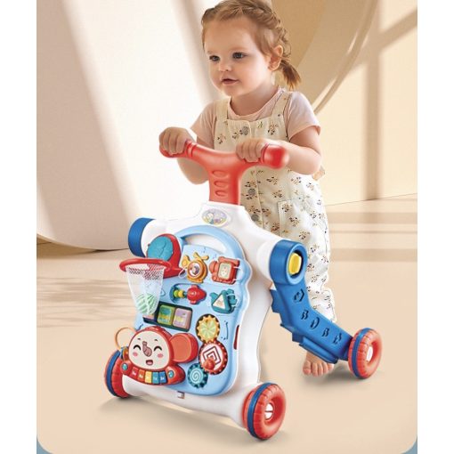  Multifunkciós Járássegítő Tolójárós, Lovagolható Interaktív Asztal 5 Az 1-ben