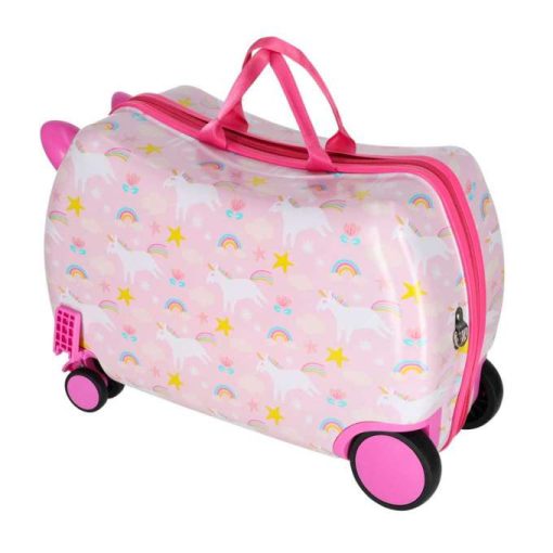Utazóbőrönd gyerekeknek kerekeken kézipoggyász unikornis