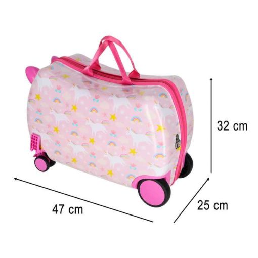 Utazóbőrönd gyerekeknek kerekeken kézipoggyász unikornis