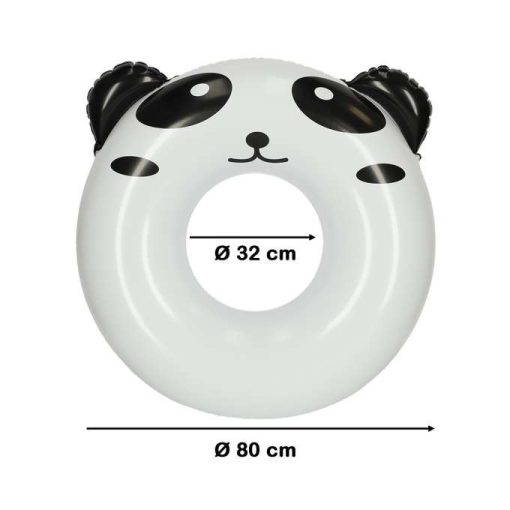 Úszógyűrű, felfújható gyűrű, strandgyűrű, panda, 80 cm, max 60 kg
