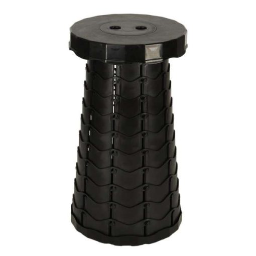 Összecsukható szék, teleszkópos, hordozható turistaszék, fekete, 200 kg