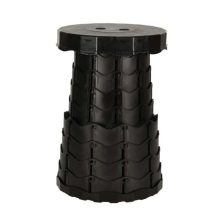 Összecsukható szék, teleszkópos, hordozható turistaszék, fekete, 200 kg