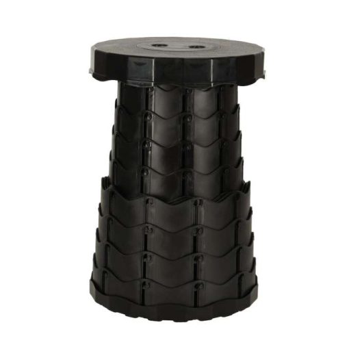 Összecsukható szék, teleszkópos, hordozható turistaszék, fekete, 200 kg