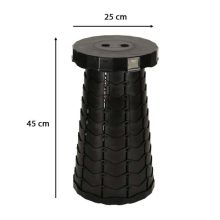 Összecsukható szék, teleszkópos, hordozható turistaszék, fekete, 200 kg