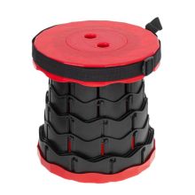 Összecsukható szék, teleszkópos, hordozható, piros, 200 kg